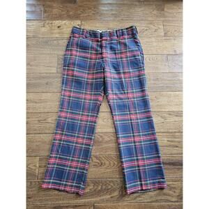 Spotwood Vintage Tartan Plaid Cotton Pants Men's Size 34 Golf Preppy Holiday